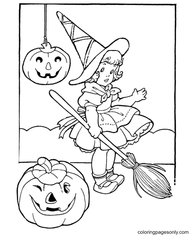 Ausmalbilder Halloween Hexe 58