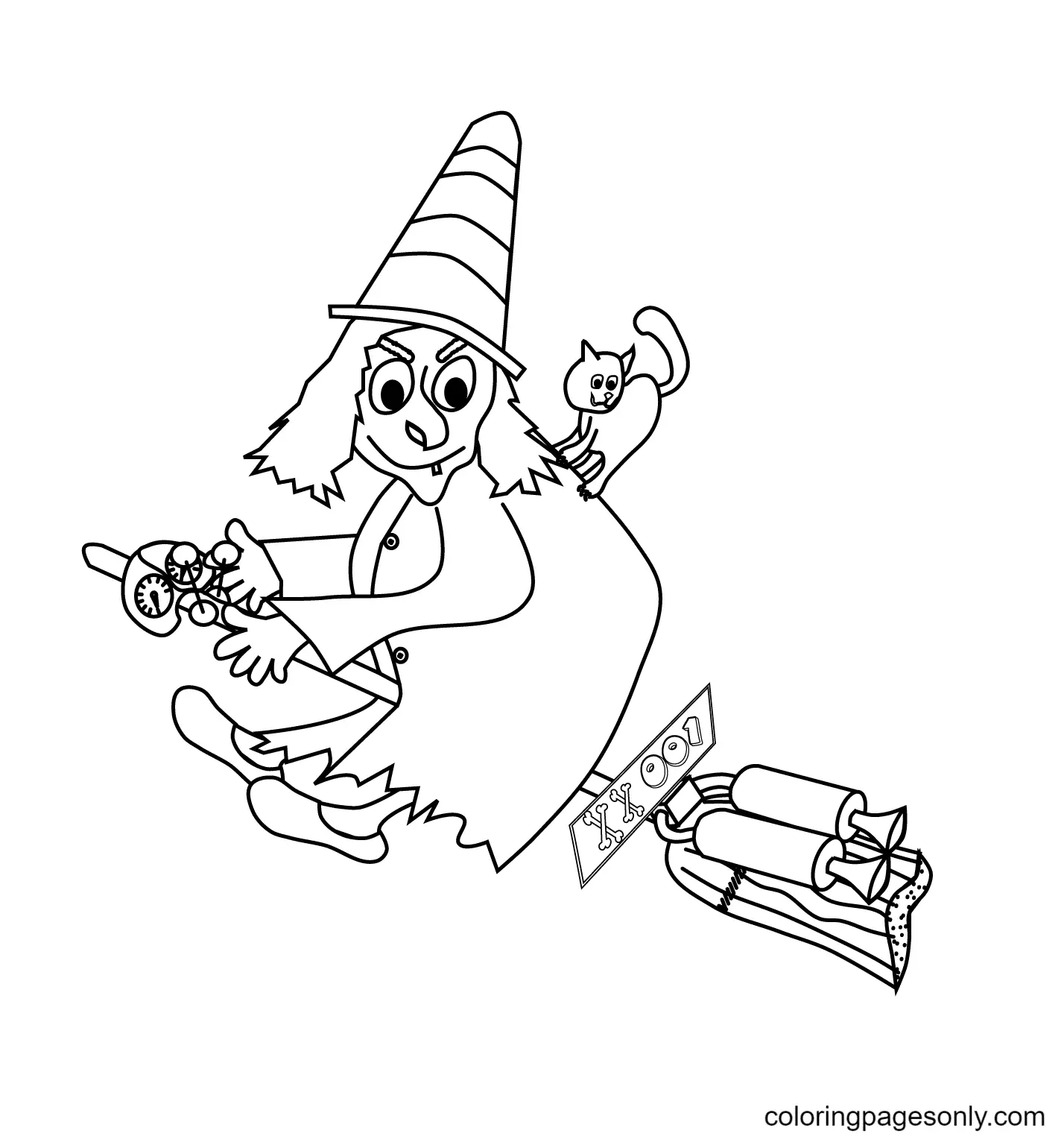 Desenhos de Bruxa de Halloween Para Colorir 67