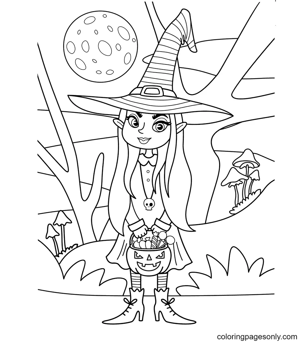 Brujas Halloween Para Colorear 74