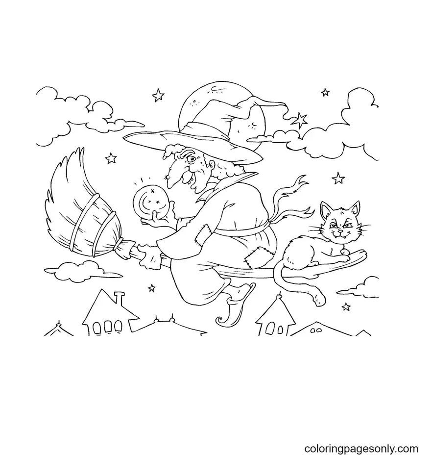 Brujas Halloween Para Colorear 82