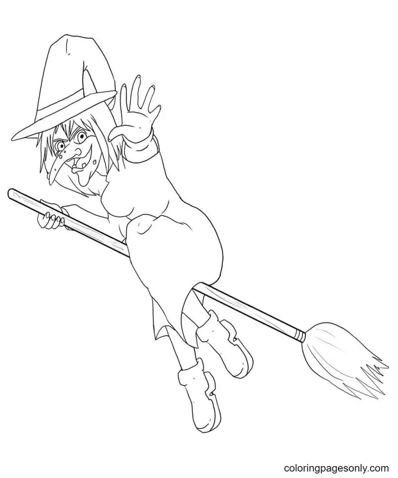 Ausmalbilder Halloween Hexe 85