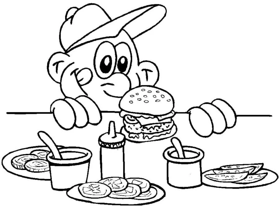 Hamburger Coloring Pages 103