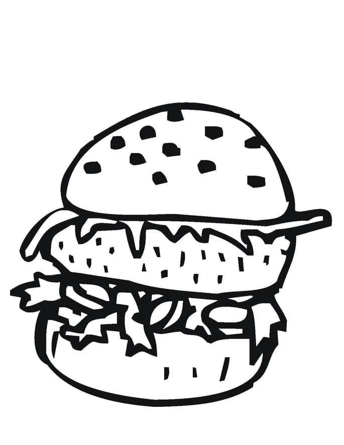 Hamburger Coloring Pages 104