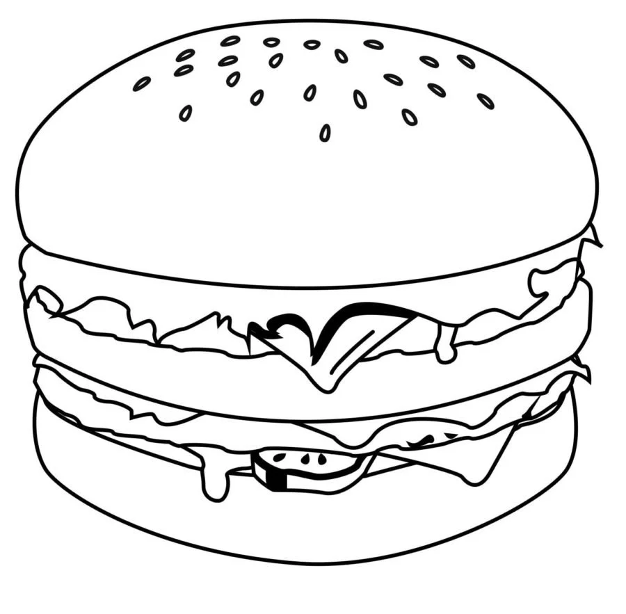 Hamburger Coloring Pages 74