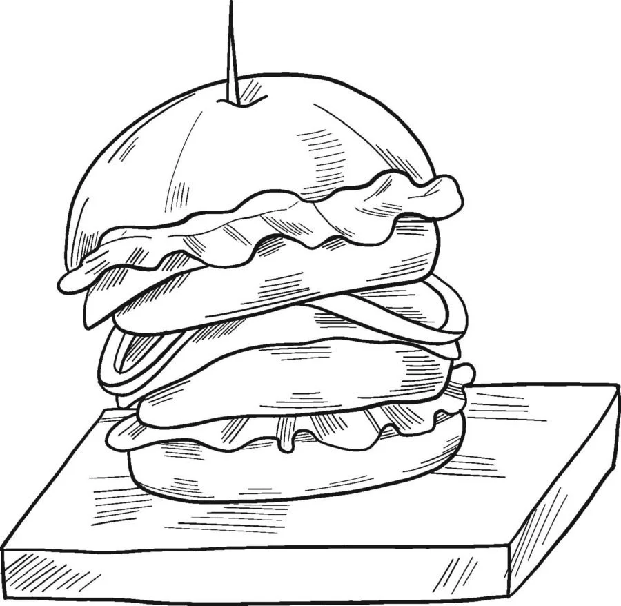 Hamburger Coloring Pages 81