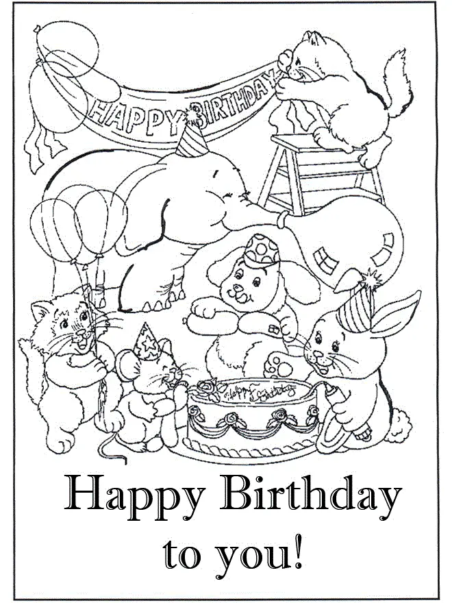 Happy Birthday Coloring Pages 39