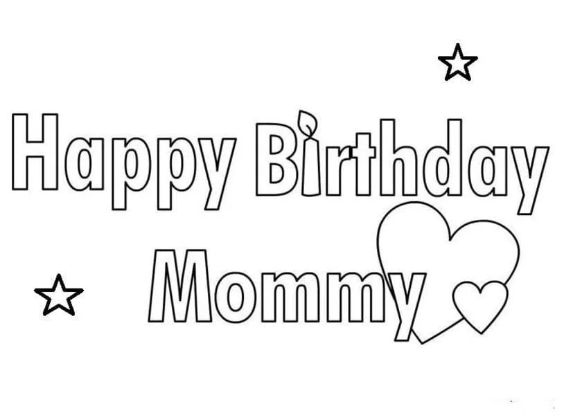 Happy Birthday Mom Coloring Pages 11