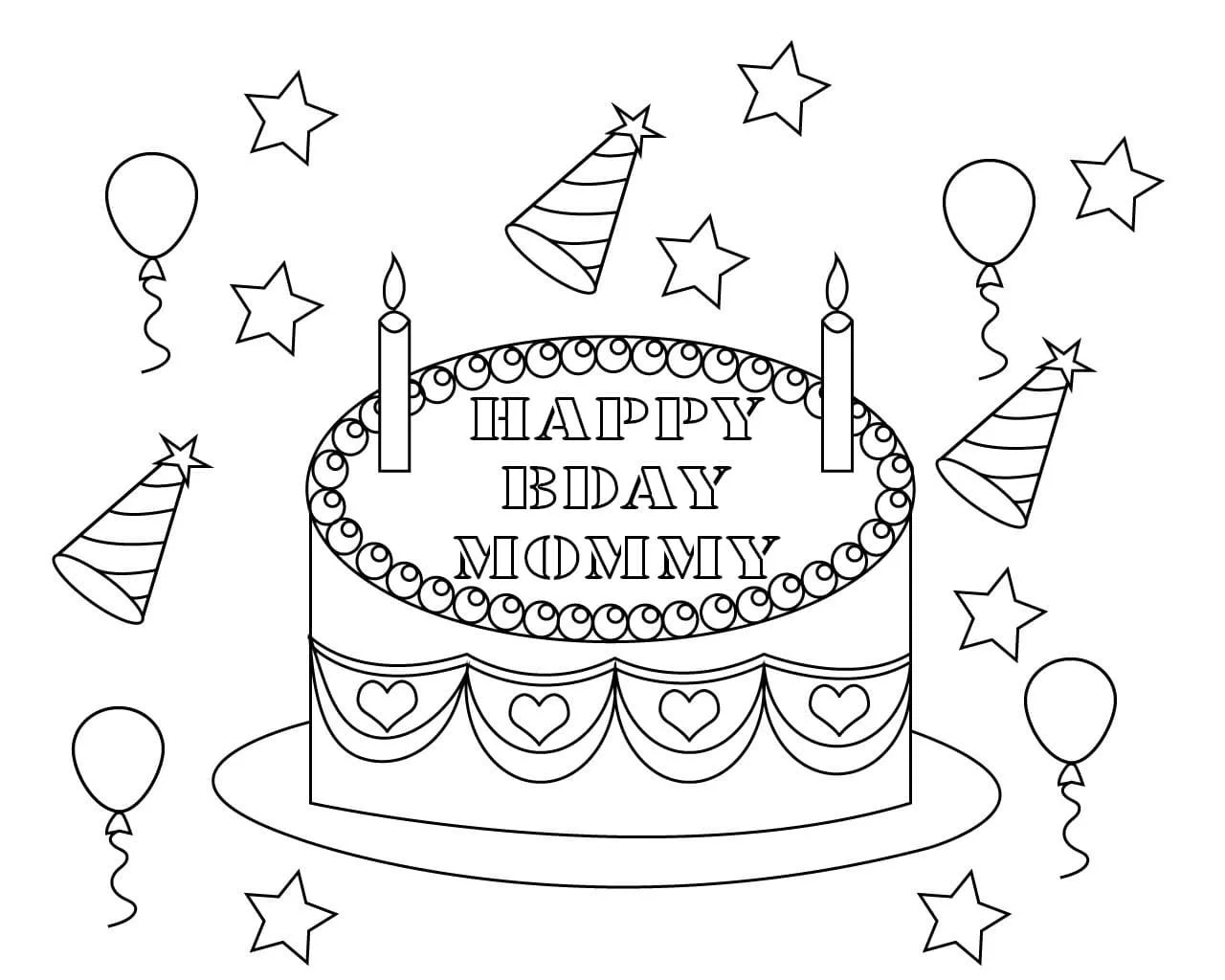 Happy Birthday Mom Coloring Pages 13