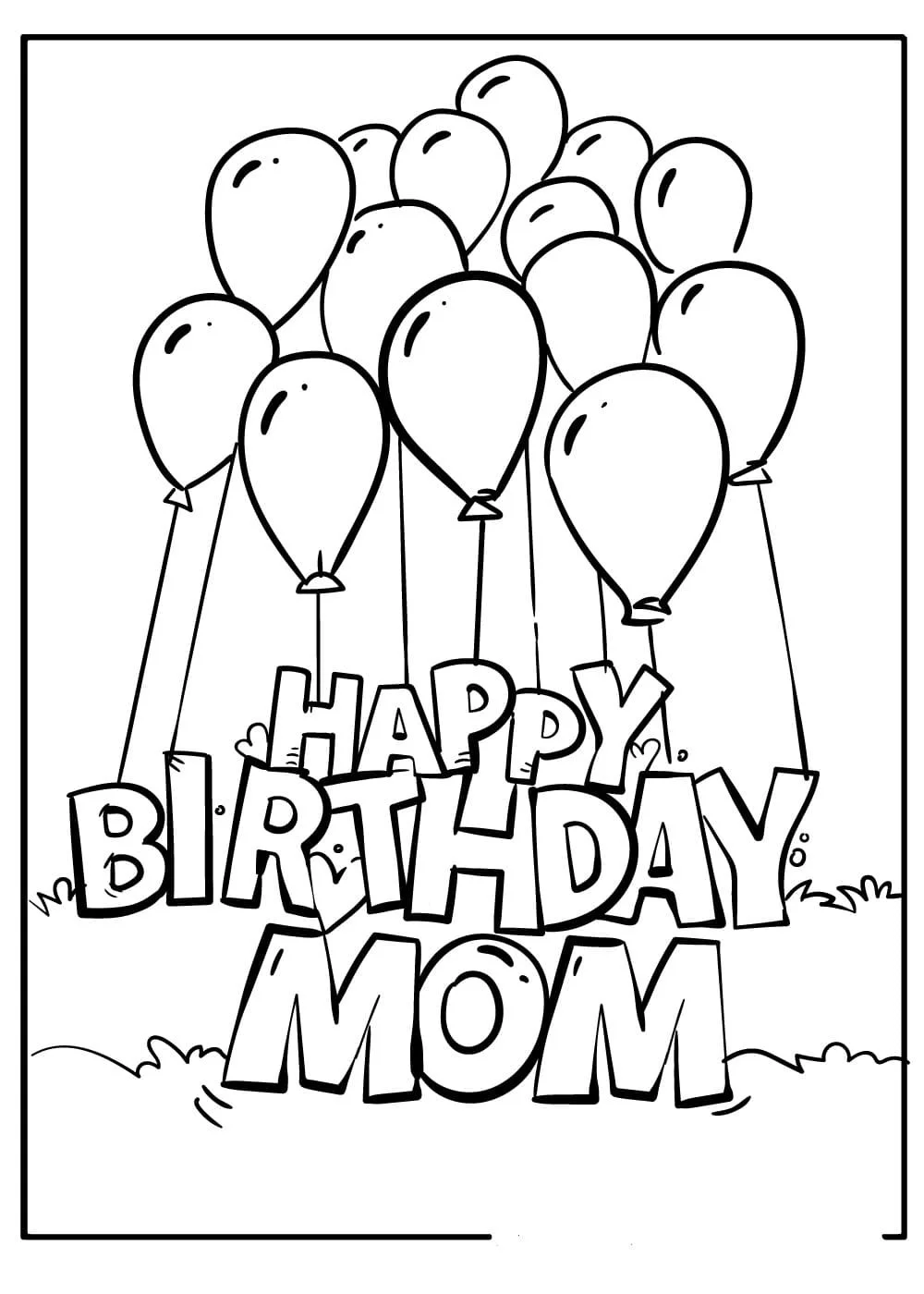 Happy Birthday Mom Coloring Pages 15