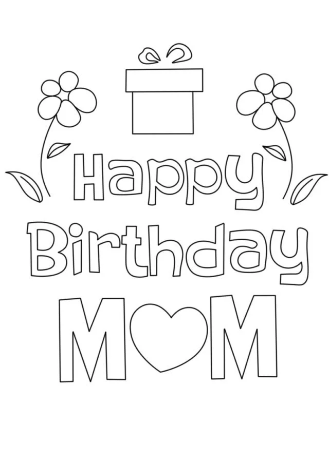 Happy Birthday Mom Coloring Pages 22