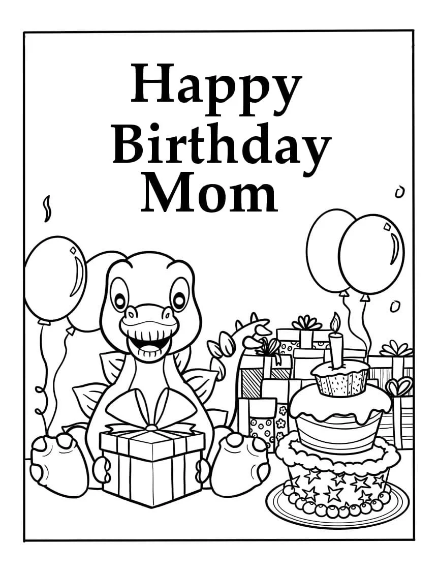 Happy Birthday Mom Coloring Pages 32