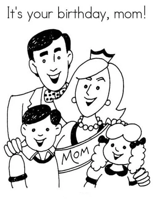 Happy Birthday Mom Coloring Pages 6