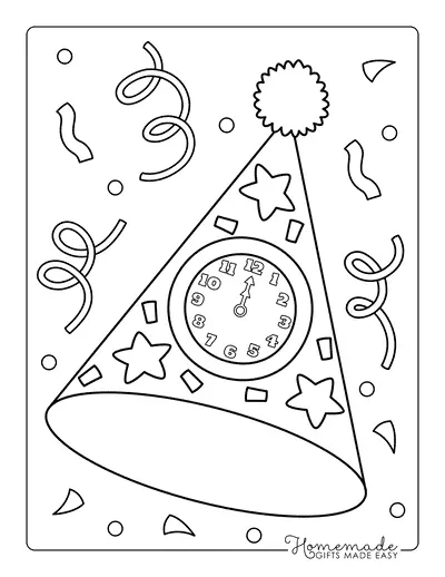 Happy New Year 2025 Coloring Pages 11