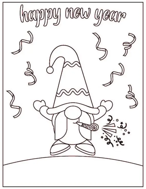 Happy New Year 2025 Coloring Pages 13