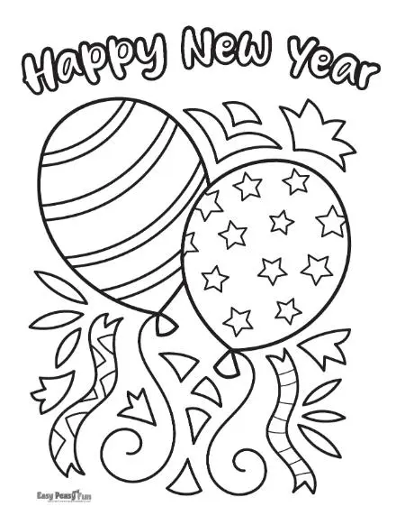 Happy New Year 2025 Coloring Pages 16