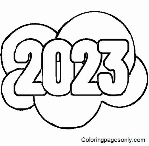 Desenhos de Feliz Ano Novo 2023 Para Colorir 6