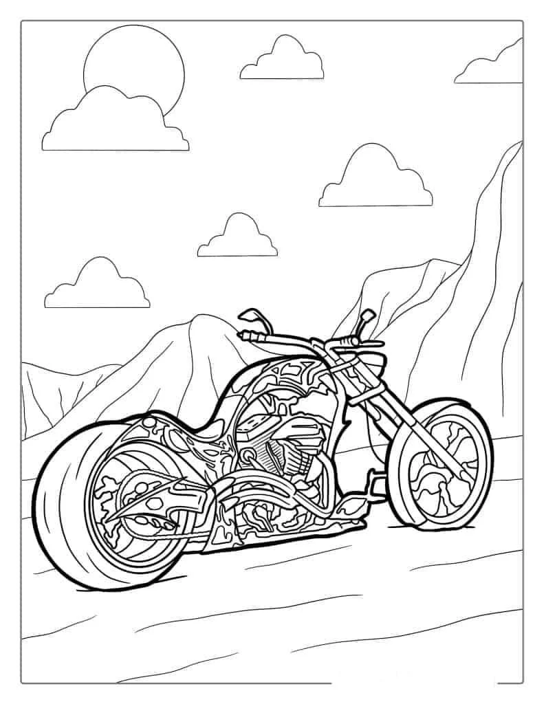 Harley Davidson Coloring Pages 9