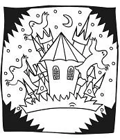 Haunted House Coloring Pages 10