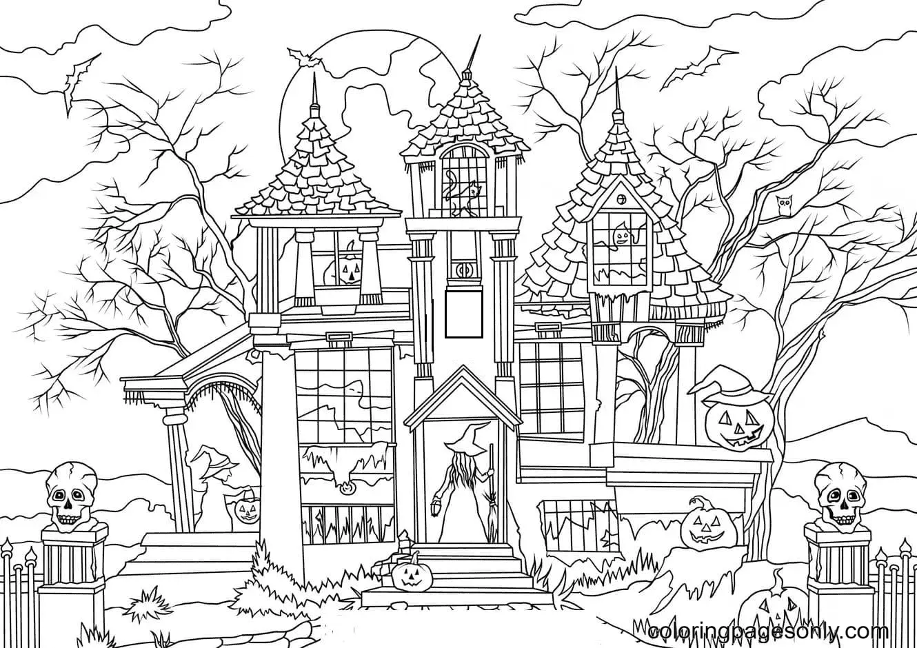 Haunted House Coloring Pages 11