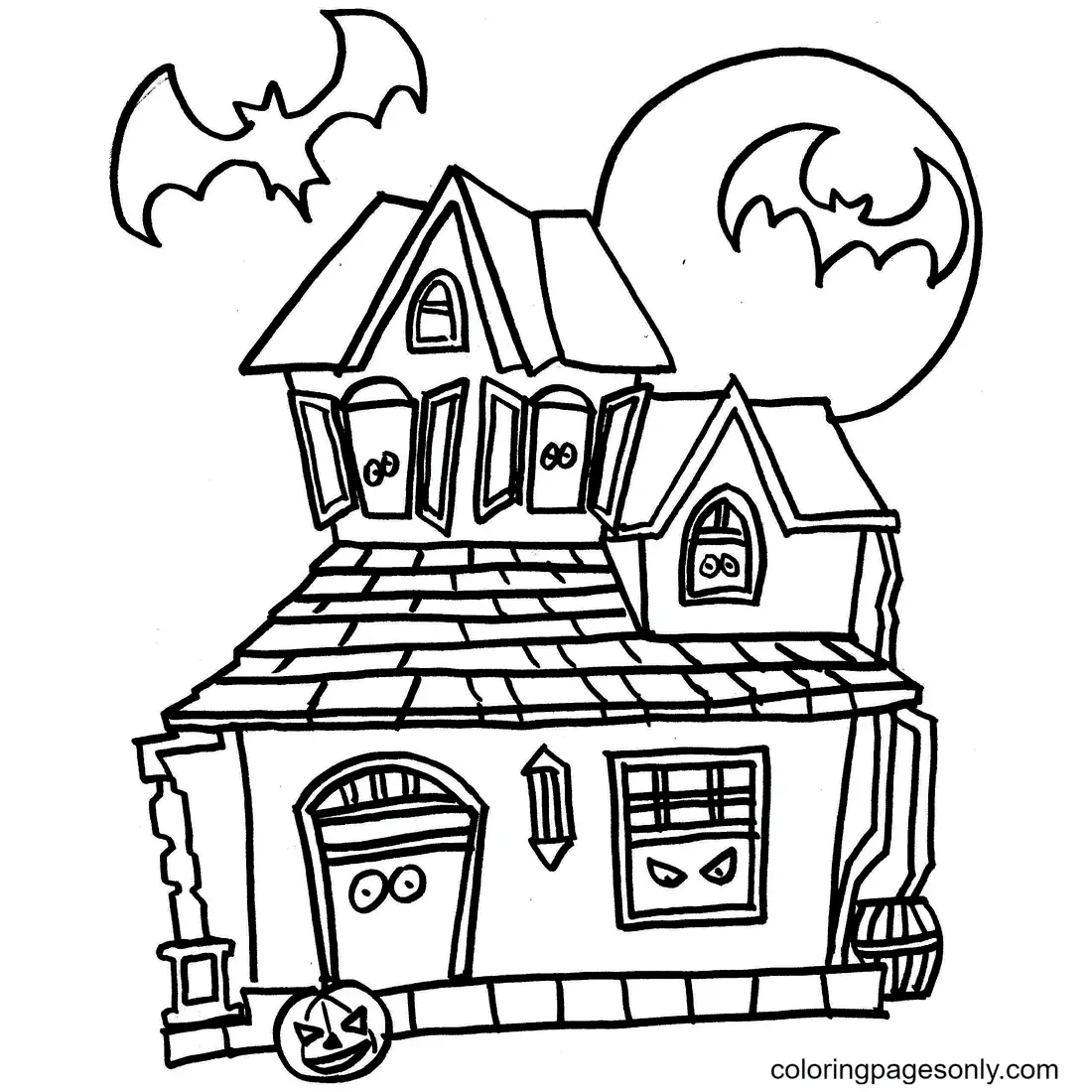 Haunted House Coloring Pages 12