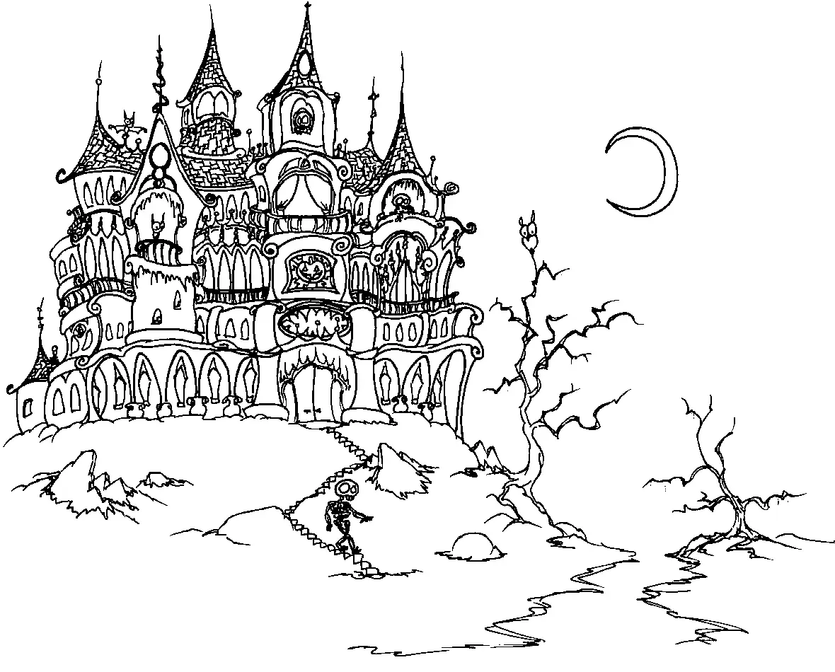 Haunted House Coloring Pages 17