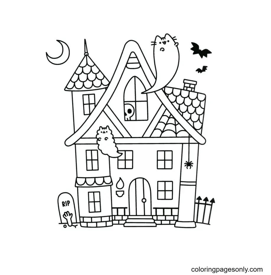 Haunted House Coloring Pages 19