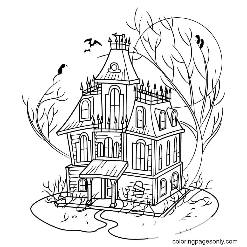 Haunted House Coloring Pages 20