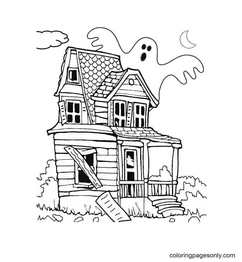 Haunted House Coloring Pages 23