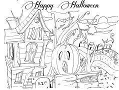 Haunted House Coloring Pages 24