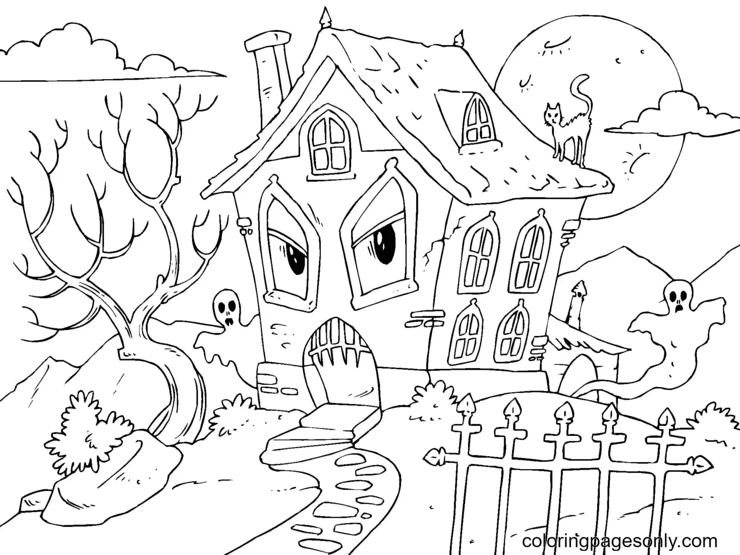 Haunted House Coloring Pages 3