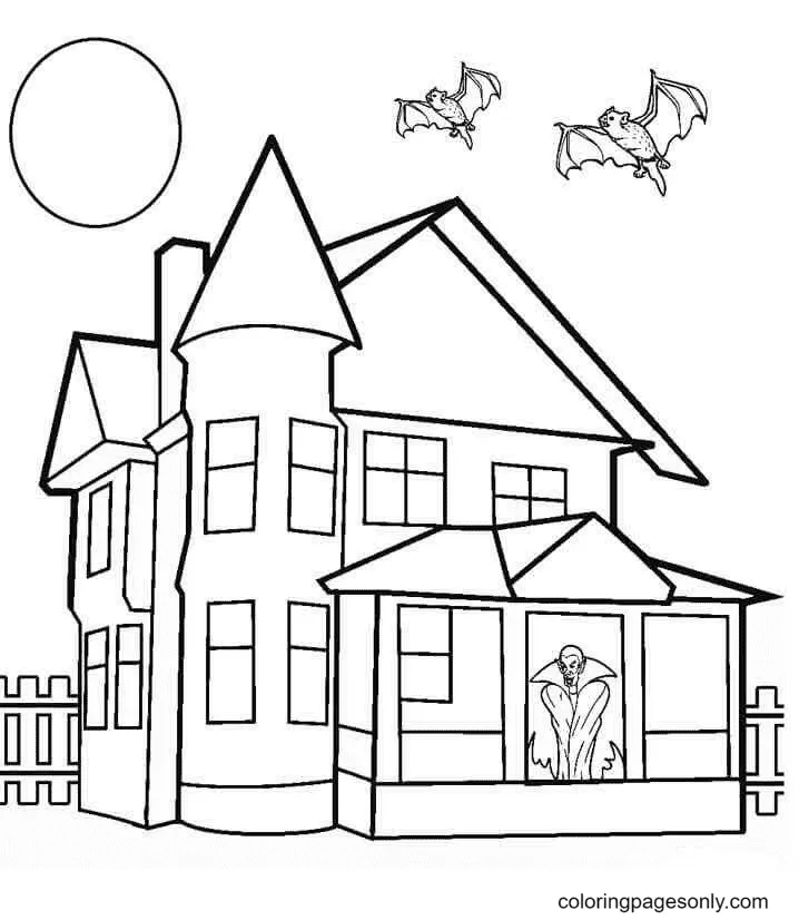 Haunted House Coloring Pages 32