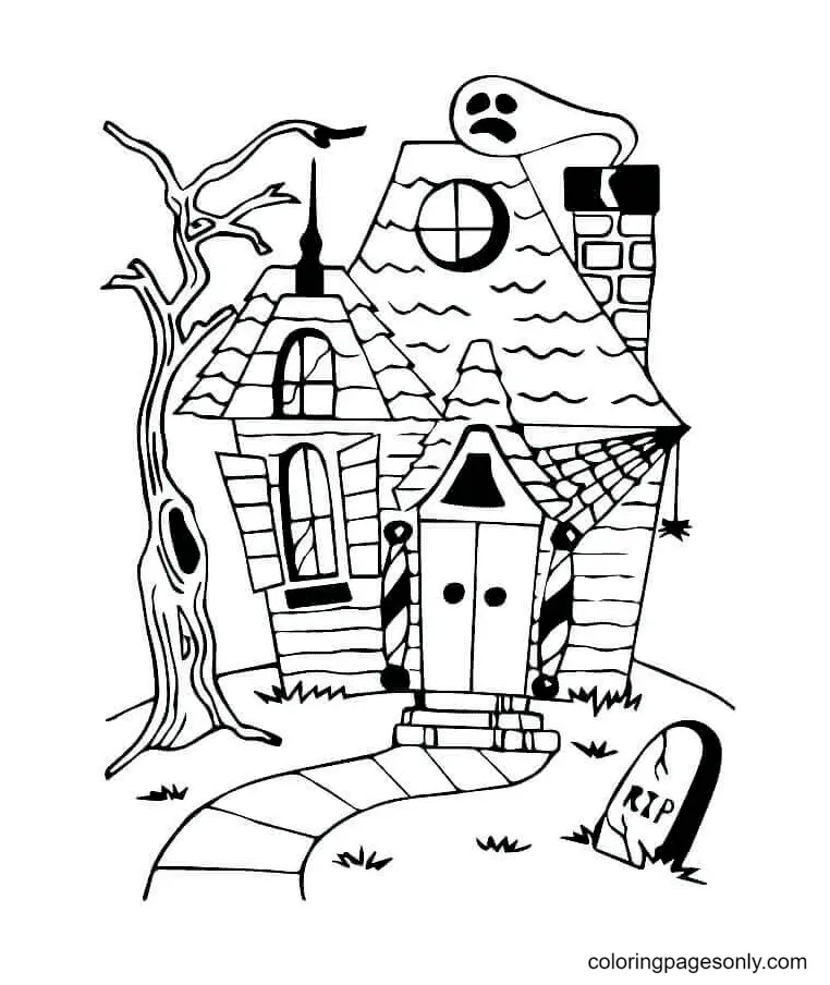 Haunted House Coloring Pages 34