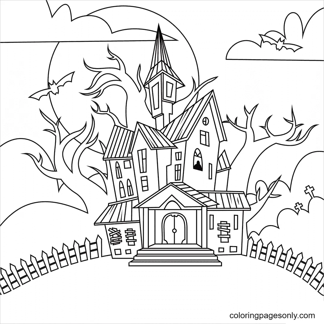 Haunted House Coloring Pages 38