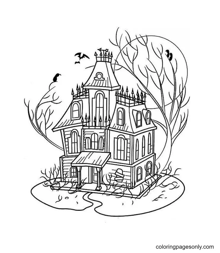 Haunted House Coloring Pages 46