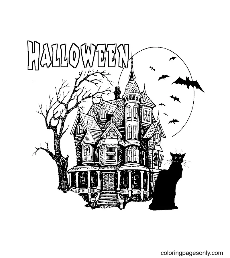 Haunted House Coloring Pages 47