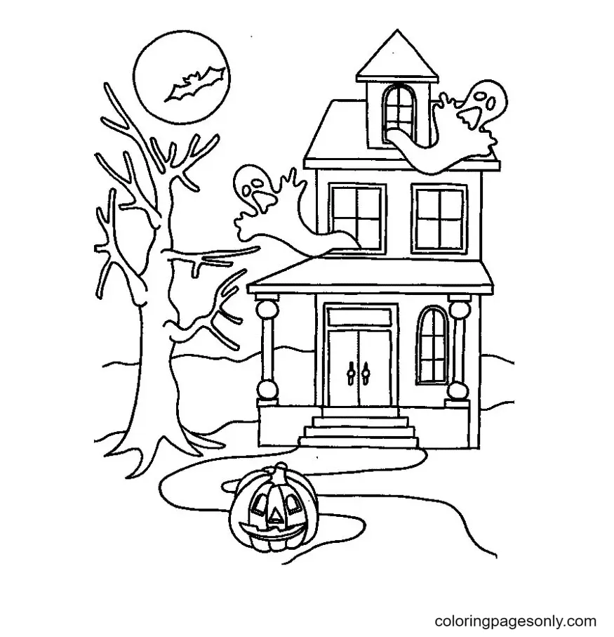 Haunted House Coloring Pages 5