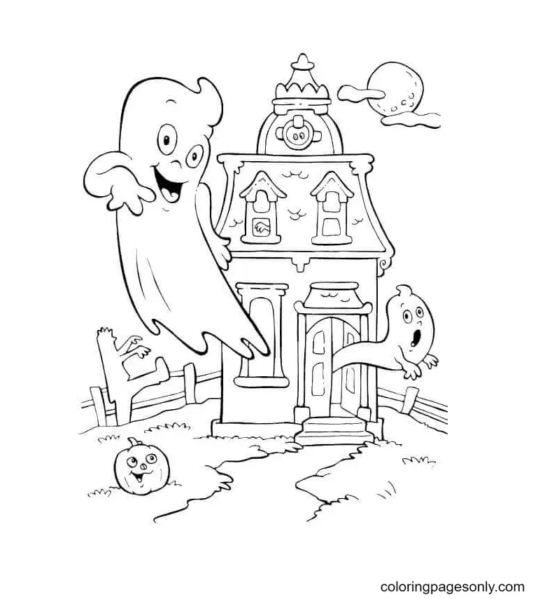 Haunted House Coloring Pages 54