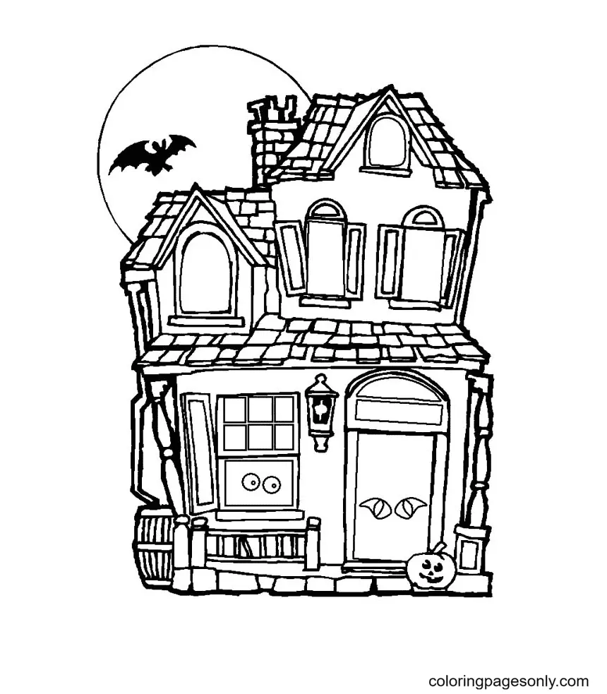 Haunted House Coloring Pages 6