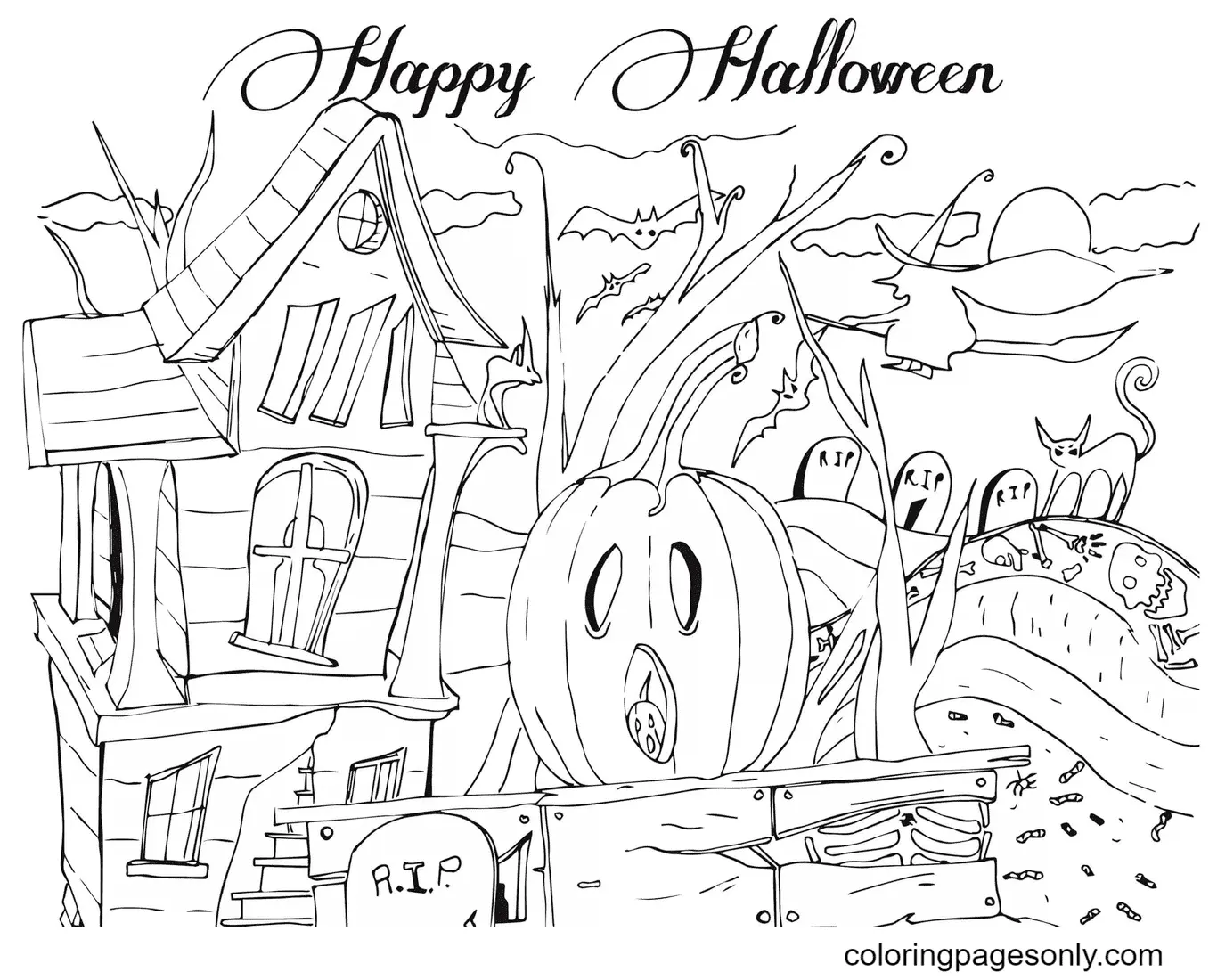 Haunted House Coloring Pages 60