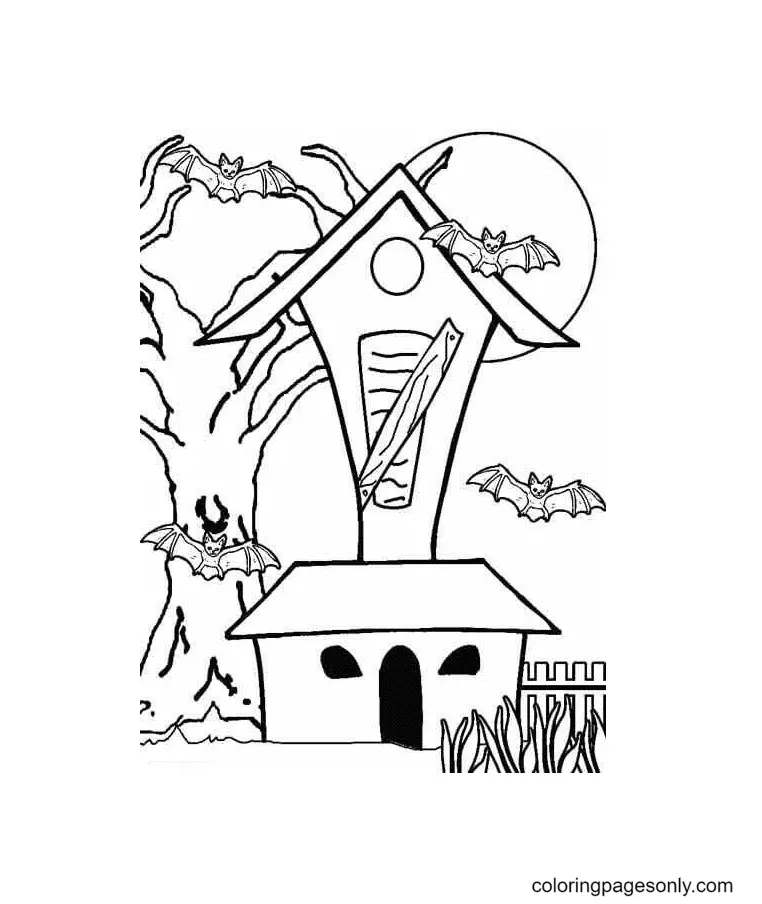 Haunted House Coloring Pages 62