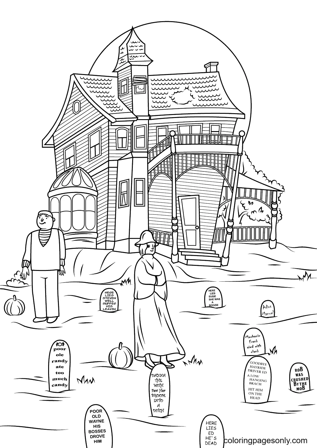 Haunted House Coloring Pages 64