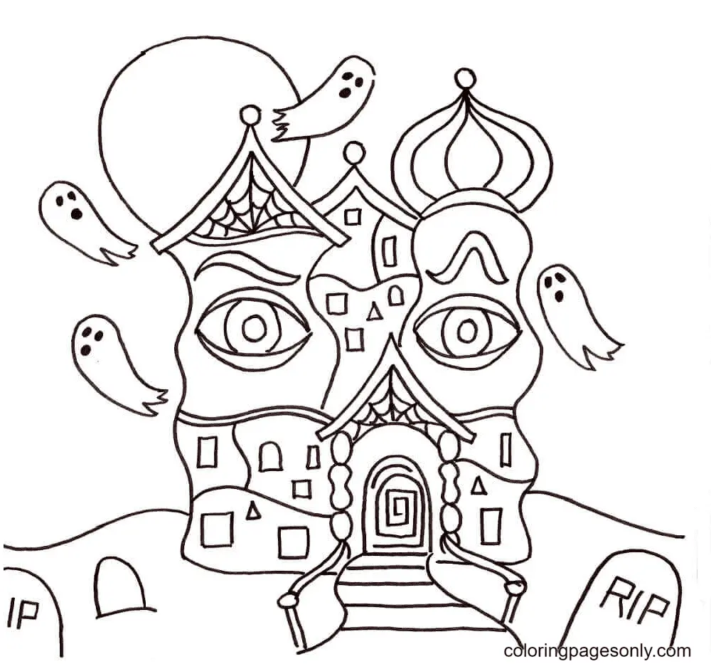 Haunted House Coloring Pages 65