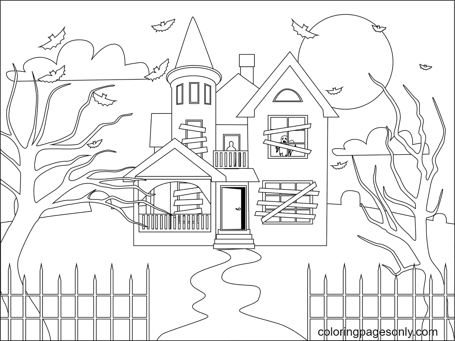 Haunted House Coloring Pages 67