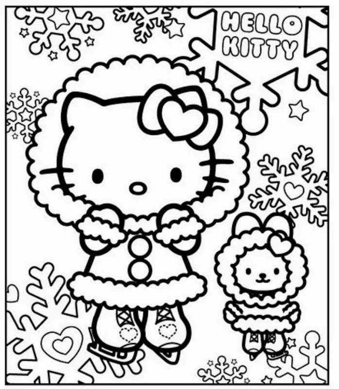 Desenhos de Natal Da Hello Kitty Para Colorir