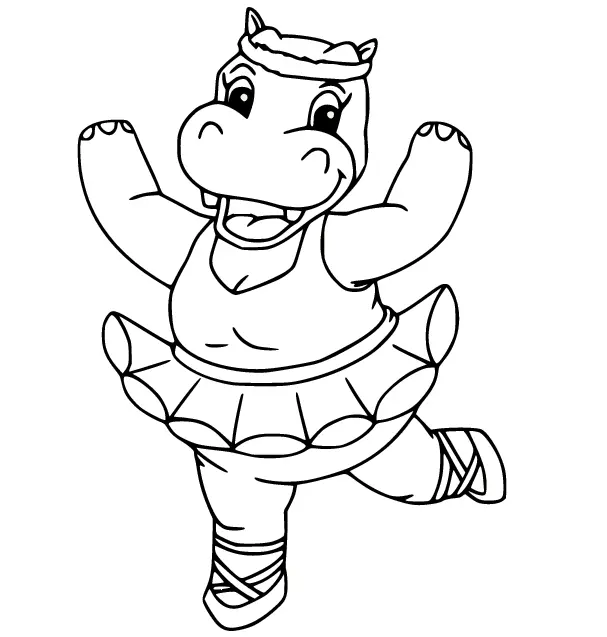 Hippo Coloring Pages 6