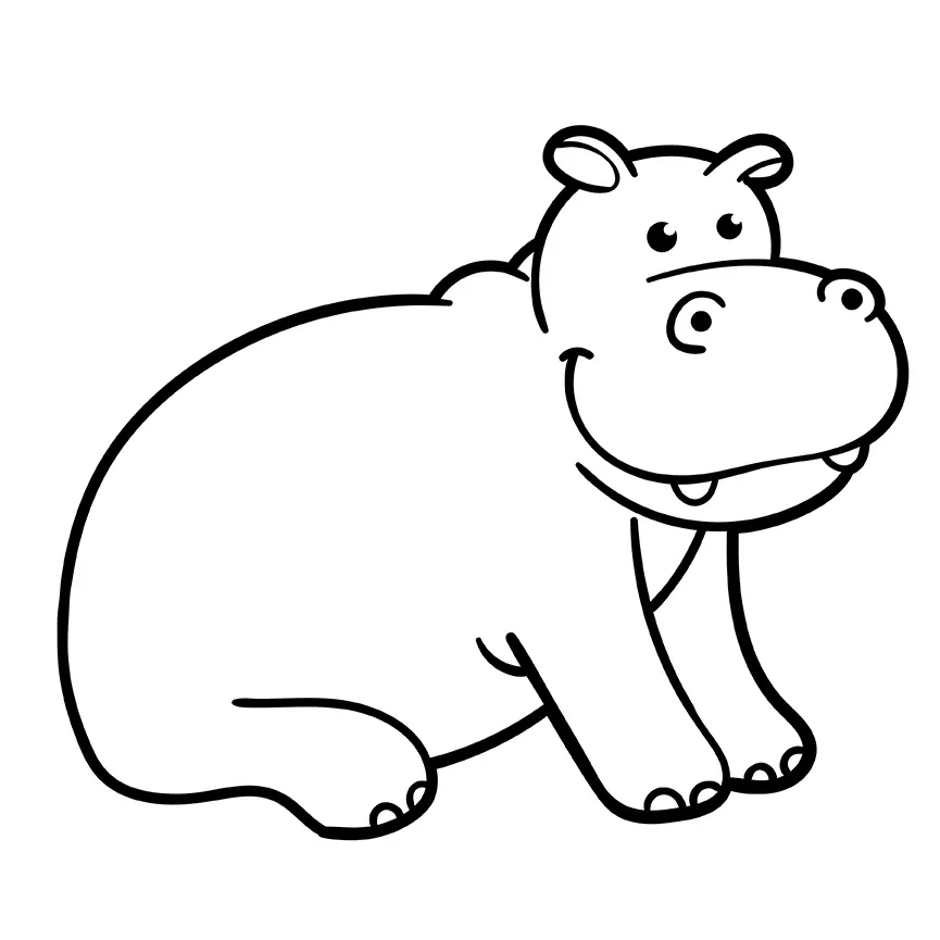 Hippo Coloring Pages 7