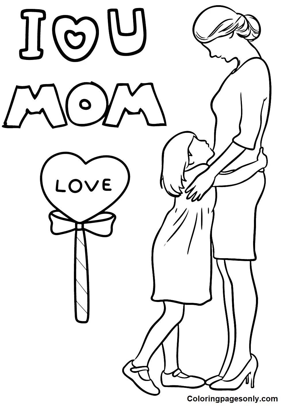 I Love Mom Coloring Pages 12