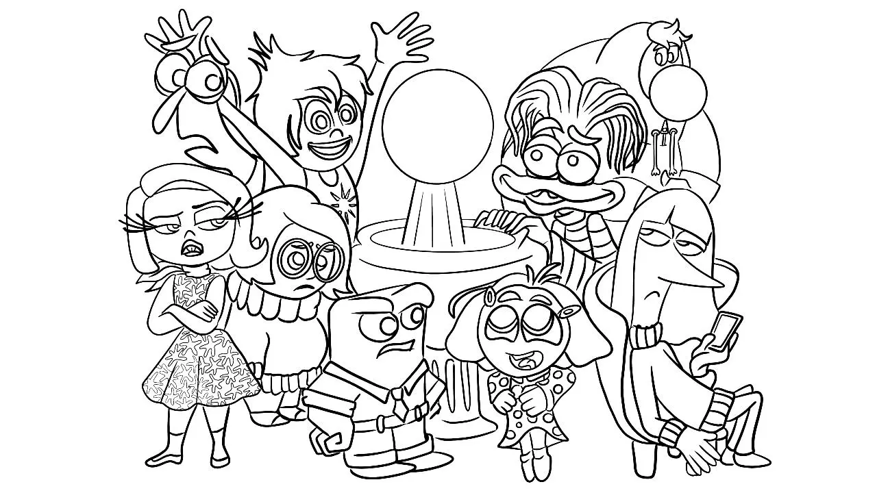 Inside Out 2 Para Colorir 1