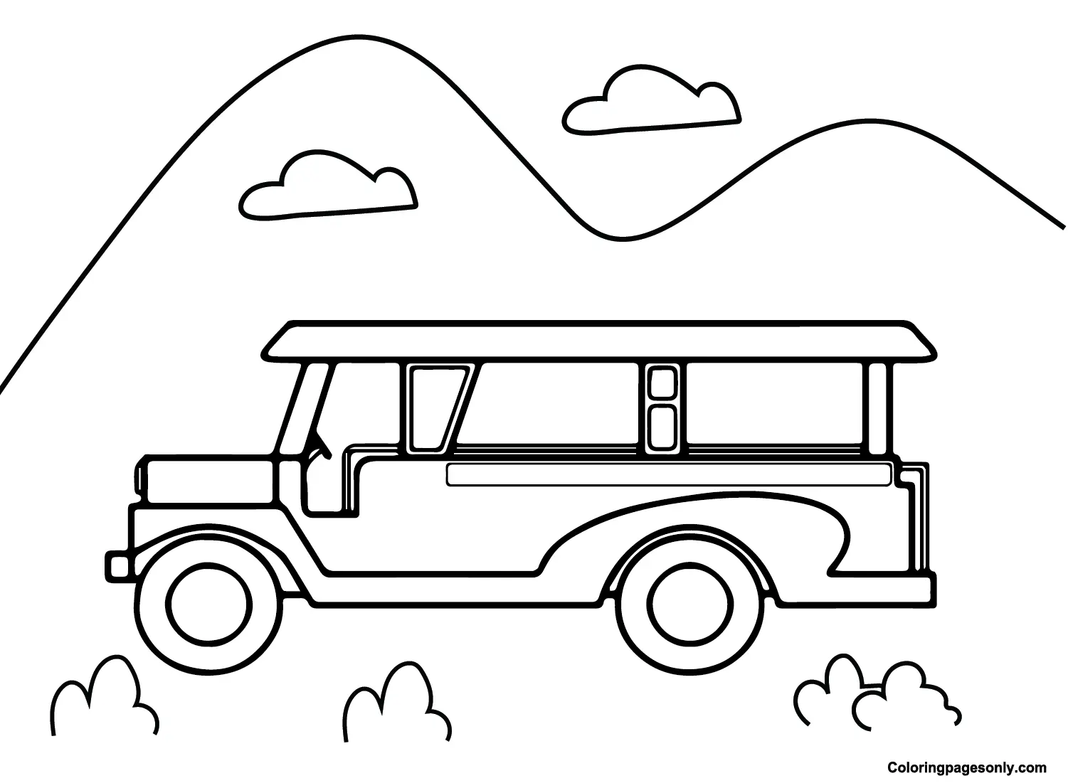 Jeepney Coloring Pages 1