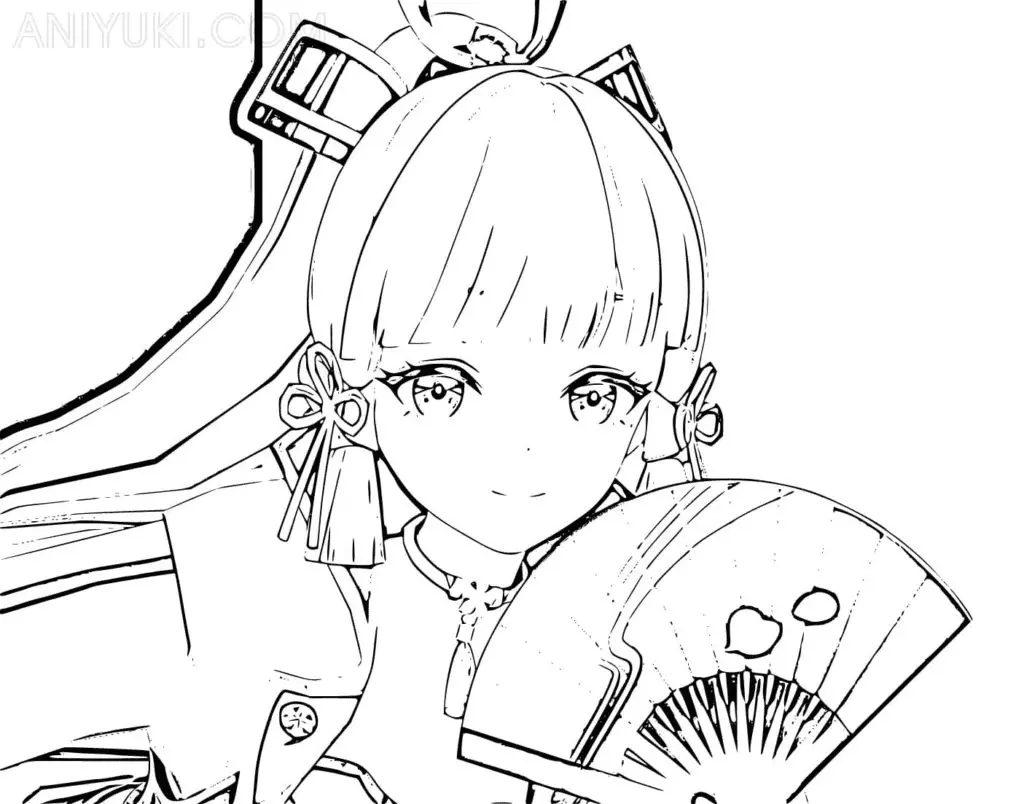 Desenhos de Kamisato Ayaka Para Colorir 15